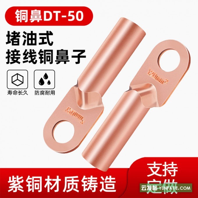 DT铜鼻子_镀锡线鼻子_紫铜线耳_铜接线端子