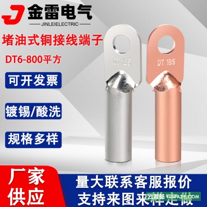 DT铜鼻子_镀锡线鼻子_紫铜线耳_铜接线端子